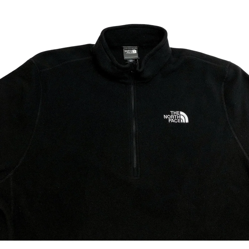 The North Face Mens XL Black Quarter Zip Fleece Pullover Mock Neck Jacket